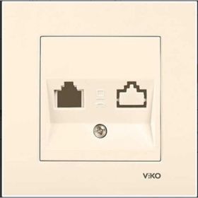 Viko 90967279 Karre Krem İkili Data Cat-6 Prizi Çerçevesiz Duvar Anahtarı