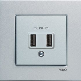 Viko 92605009 Artline Novella Gümüş Usb Şarj Prizi 5V 2A Çerçevesiz Duvar Anahtarı