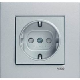 Viko 92605042 Artline Novella Gümüş Topraklı Çerçevesiz Priz