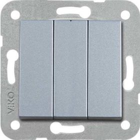 Viko 92605068 Artline Novella Gümüş Üçlü Çerçevesiz Duvar Anahtarı