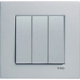Viko 92605068 Artline Novella Gümüş Üçlü Çerçevesiz Duvar Anahtarı