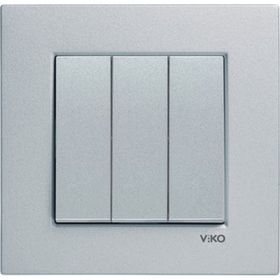 Viko 92605068 Artline Novella Gümüş Üçlü Çerçevesiz Duvar Anahtarı