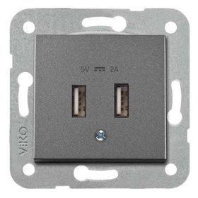 Viko 92605409 Artline Novella Füme Usb Şarj Prizi 5V 2A Çerçevesiz Duvar Anahtarı