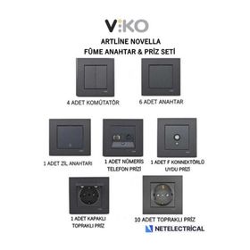 Viko 92605411 Artline Novella Füme Hdmi Konnektör Prizi Çerçevesiz Duvar Anahtarı