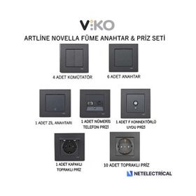 Viko 92605411 Artline Novella Füme Hdmi Konnektör Prizi Çerçevesiz Duvar Anahtarı