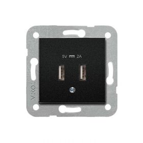 Viko 92605509 Artline Novella Siyah USB Şarj Prizi 5V 2A Çerçevesiz Duvar Anahtarı
