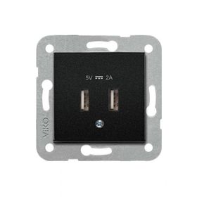 Viko 92605509 Artline Novella Siyah USB Şarj Prizi 5V 2A Çerçevesiz Duvar Anahtarı