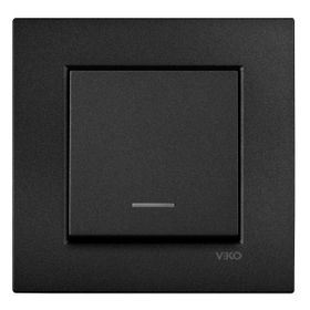 Viko 92605519 Artline Novella Siyah Işıklı Çerçevesiz Duvar Anahtarı