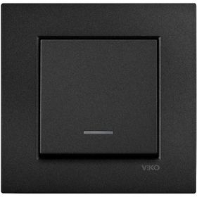 Viko 92605519 Artline Novella Siyah Işıklı Çerçevesiz Duvar Anahtarı