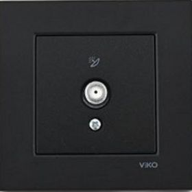 Viko 92605597 Artline Novella Siyah Uydu F Konnektörlü Sonlu Çerçevesiz Priz