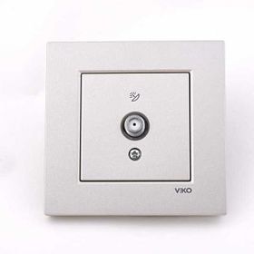 Viko 92605638 Novella Metalik Beyaz F Konnektörlü Geçişli 10 dB Uydu Prizi