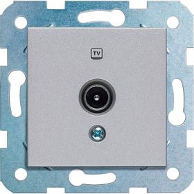 Viko 92605638 Novella Metalik Beyaz F Konnektörlü Geçişli 10 dB Uydu Prizi