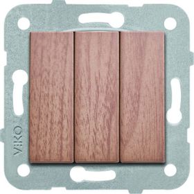 Viko 92615168 Artline Novella Ceviz Üçlü Çerçevesiz Duvar Anahtarı
