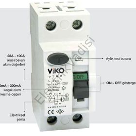 Viko Ac Tip 300 mA 2x 40A Kaçak Akım Rölesi