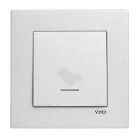 Viko Artline Novella Çerçeveli Metalik Beyaz Işıklı Anahtar