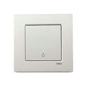 Viko Artline Novella Çerçeveli Metalik Beyaz Light Yaylı Anahtar