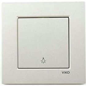Viko Artline Novella Çerçeveli Metalik Beyaz Light Yaylı Anahtar