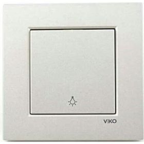 Viko Artline Novella Çerçeveli Metalik Beyaz Light Yaylı Anahtar