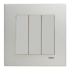 Viko Artline Novella Çerçeveli Saten 3'lü Anahtar