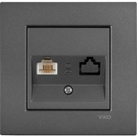Viko Artline Novella Füme Tekli Data Cat 6 Çerçeveli İnternet Prizi