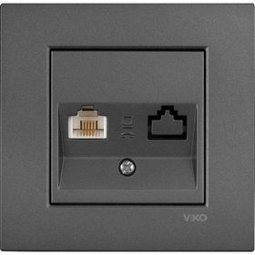Viko Artline Novella Füme Tekli Data Cat 6 Çerçeveli İnternet Prizi