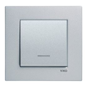 Viko Artline Novella Gümüş Işıklı Çerçeveli Anahtar