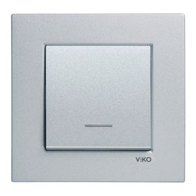 Viko Artline Novella Gümüş Işıklı Çerçeveli Anahtar