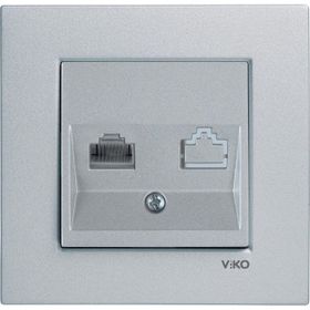 Viko Artline Novella Gümüş Tekli Data Cat 6 Çerçeveli İnternet Prizi