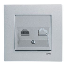 Viko Artline Novella Gümüş Tekli Data Cat 6 Çerçeveli İnternet Prizi
