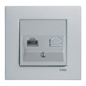 Viko Artline Novella Gümüş Tekli Data Cat 6 Çerçeveli İnternet Prizi