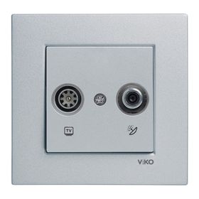 Viko Artline Novella Gümüş Tv-Sat Ikili Uydu Sonlu Çerçeveli Priz