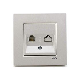 Viko Artline Novella Saten Tekli Data Cat 6 Çerçeveli İnternet Prizi