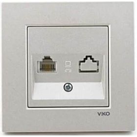 Viko Artline Novella Saten Tekli Nümeris Cat 3 Çerçeveli Telefon Prizi