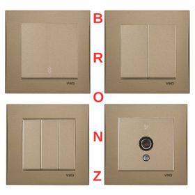 Viko Artline Novella Serisi Bronz Renk Anahtar ve Priz Çeşitleri Priz