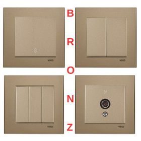 Viko Artline Novella Serisi Bronz Renk Anahtar ve Priz Çeşitleri Priz
