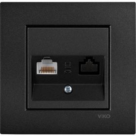 Viko Artline Novella Siyah Tekli Data Cat 6 Çerçeveli İnternet Prizi