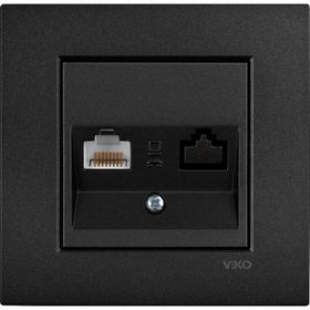 Viko Artline Novella Siyah Tekli Data Cat 6 Çerçeveli İnternet Prizi