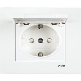 Viko By Panasonic 90967012 Karre Çerçevesiz Beyaz Çocuk Korumalı Kapaklı Topraklı Priz