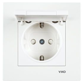 Viko By Panasonic 90967012 Karre Çerçevesiz Beyaz Çocuk Korumalı Kapaklı Topraklı Priz