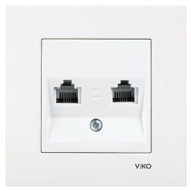 Viko By Panasonic 90967081 RJ45-CAT6-RJ11 Beyaz Çerçevesiz Karre Data-Numeris Telefon Prizi