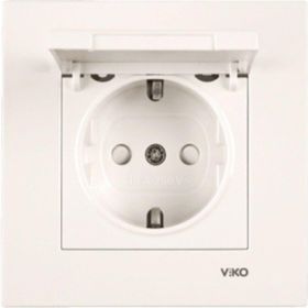 Viko Çerçeve Hariç 90967212 Meridian Karre Krem Çocuk Korumalı Kapaklı Topraklı Priz