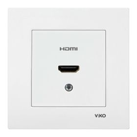 Viko Çerçeveli Karre Beyaz HDMI Konnektör Prizi