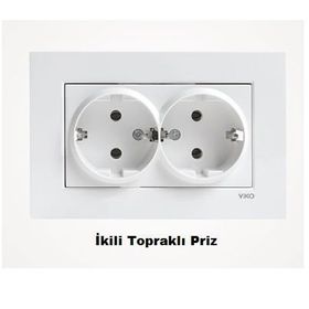 Viko Çerçeveli Karre İkili Topraklı Priz