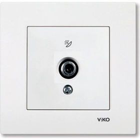 Viko F Konnektörlü Sonlu Çerçevesiz Karre Beyaz Uydu Prizi