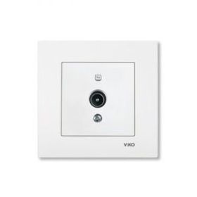 Viko Geçişli 12Db Mek+Düğ/Kap. Çerçeve Hariç Meridian/ Karre Krem Tv Prizi