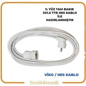 Viko HO5VV Tekli Topraklı 3x1.5 25 m Hes Kablolu Seyyar Askılı Uzatma