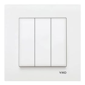 Viko KARRE-023 Çerçevesiz 3'lü Beyaz Anahtar