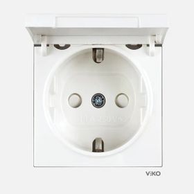Viko Karre 55 Beyaz Kapaklı Topraklı Çocuk Koruma C1 Mekanizma 5 Adet Priz