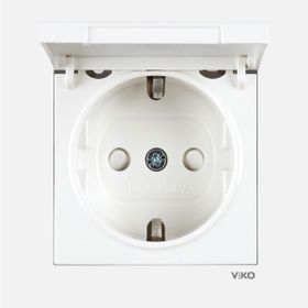 Viko Karre 55 Beyaz Kapaklı Topraklı Çocuk Koruma C1 Mekanizma 5 Adet Priz