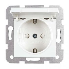 Viko Karre 90967012 Beyaz Çerçevesiz Ç.K. Kapaklı Topraklı Priz